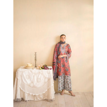RA-37 Embroidered Printed Lawn Dress with Printed Cotton Silk Dupatta | Women's 3 Piece Summer Suit