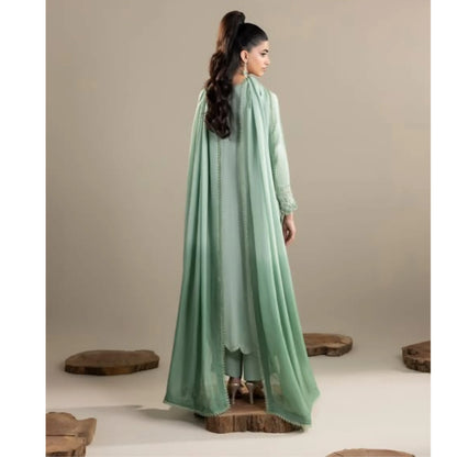 UA-336 Women's Embroidered Raw Silk Dress 3 Piece Festive & Party Wear Suit by Umnaa