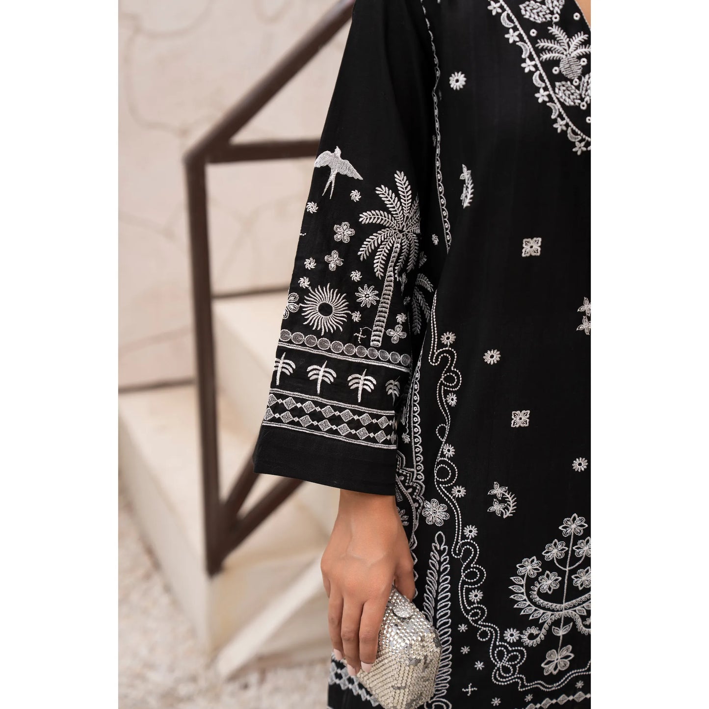 UA-257 Embroidered Cambric Cotton Co-Ord Set | Ready to Wear | Asian Clothes