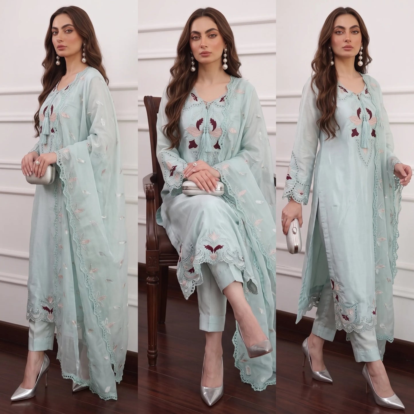 UA-266 Embroidered Festive Kaftan Sheesha Silk Collection by Umnaa | Pakistani Trendy Kaftan Asian Clothing