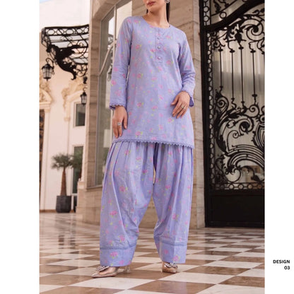 USN-23 Printed Farshi Shalwar Lawn Co-Ord Set | Saphorn