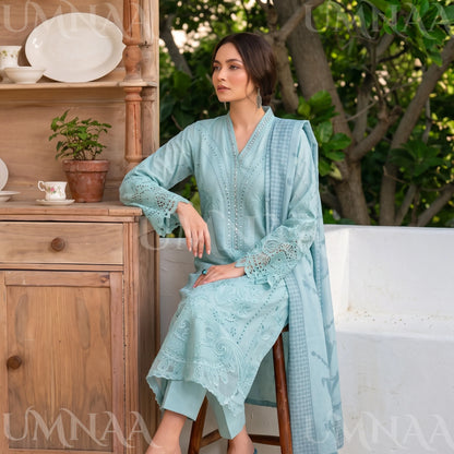 UA-272 Embroidered Cambric Cotton 3 Pc Collection | Umnaa