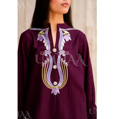 UA-277 Embroidered Trendy Cotton Co-Ord Set | Umnaa