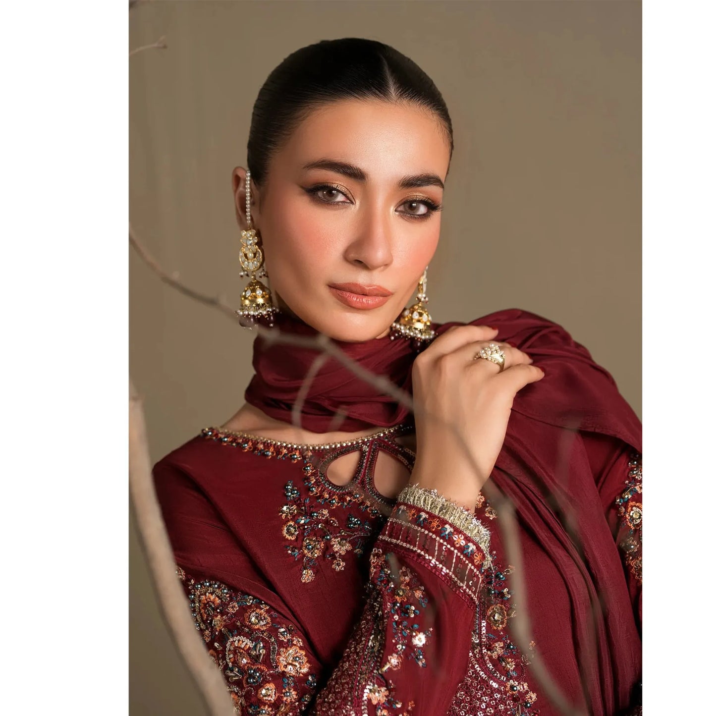 UA-282 Embroidered Raw Silk Luxury Sharara Collection | Umnaa