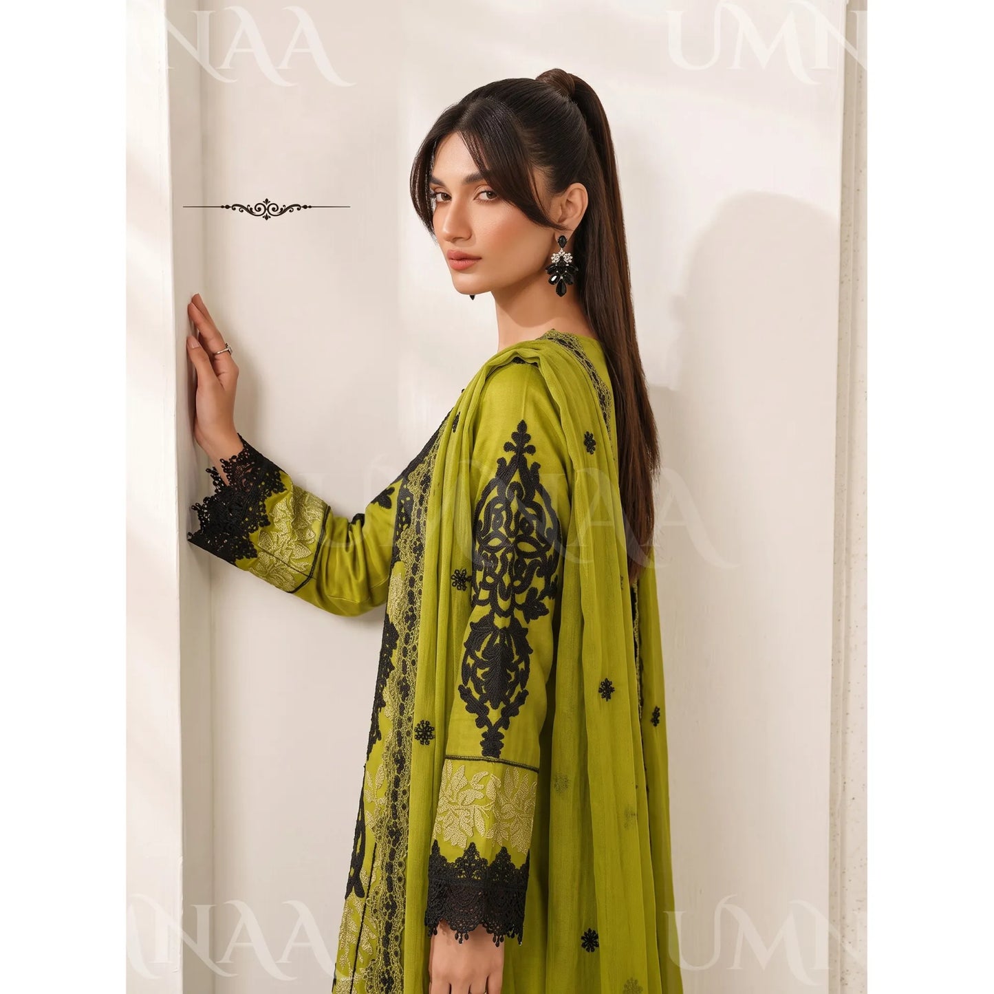 UA-283 Embroidered Chiffon 3 Pc Collection | Umnaa
