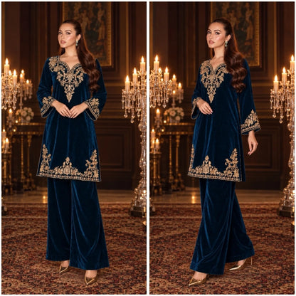 RA-42 Mehr-e-Noor Luxury Velvet Co-Ords | Raniya.h