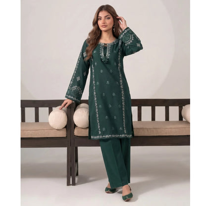 UA-305 Embroidered Dhanak Co-Ord set | Umnaa