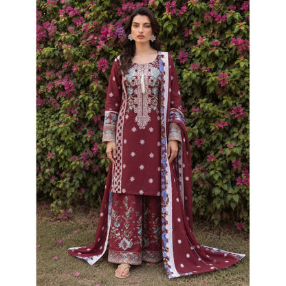 UA-310 Embroidered Dhanak Farshi Shalwar 3 Pc | Umnaa