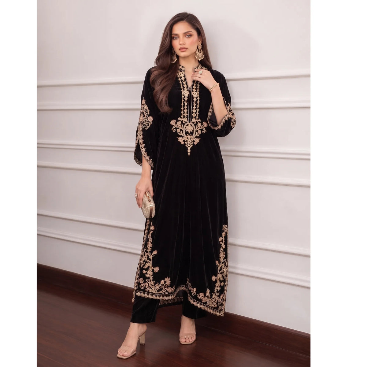 UA-316 Luxury Velvet Kaftan Style Co-Ord Set | Umnna