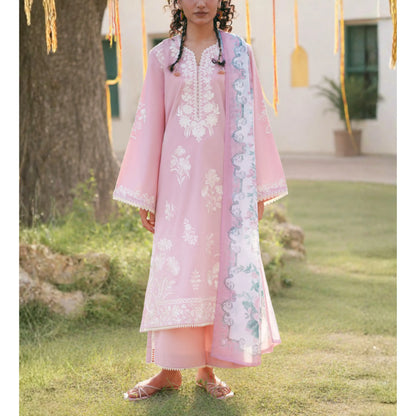 UCA-43 "HER" Collection Embroidered Cambric Cotton by Casuallite 3 Piece Suit for Women | Ready to Wear Pakistani Dress