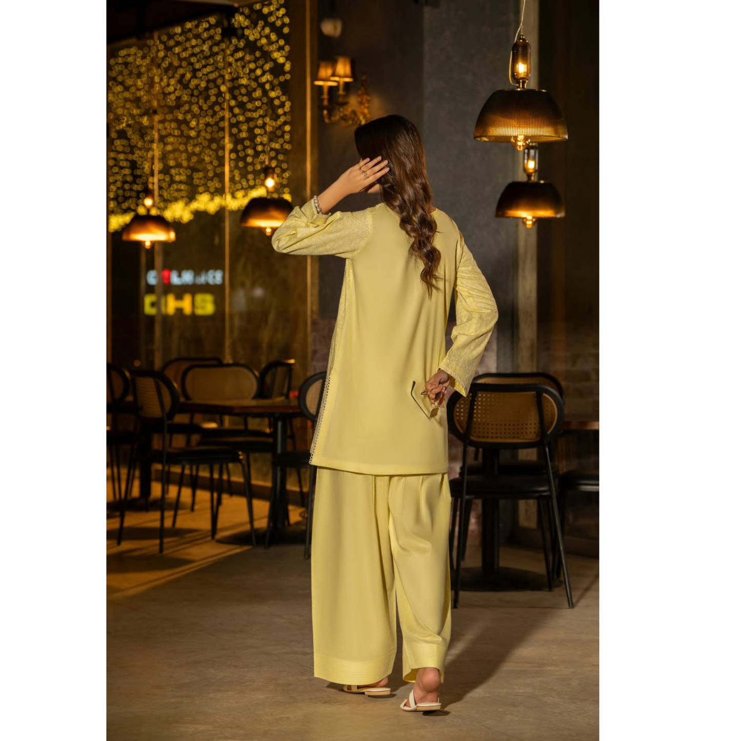 UCA-18 2 Pc Casual Cotton Farshi Shalwar Chikenkari Co-Ords Set | Ready to Wear | Casuallite