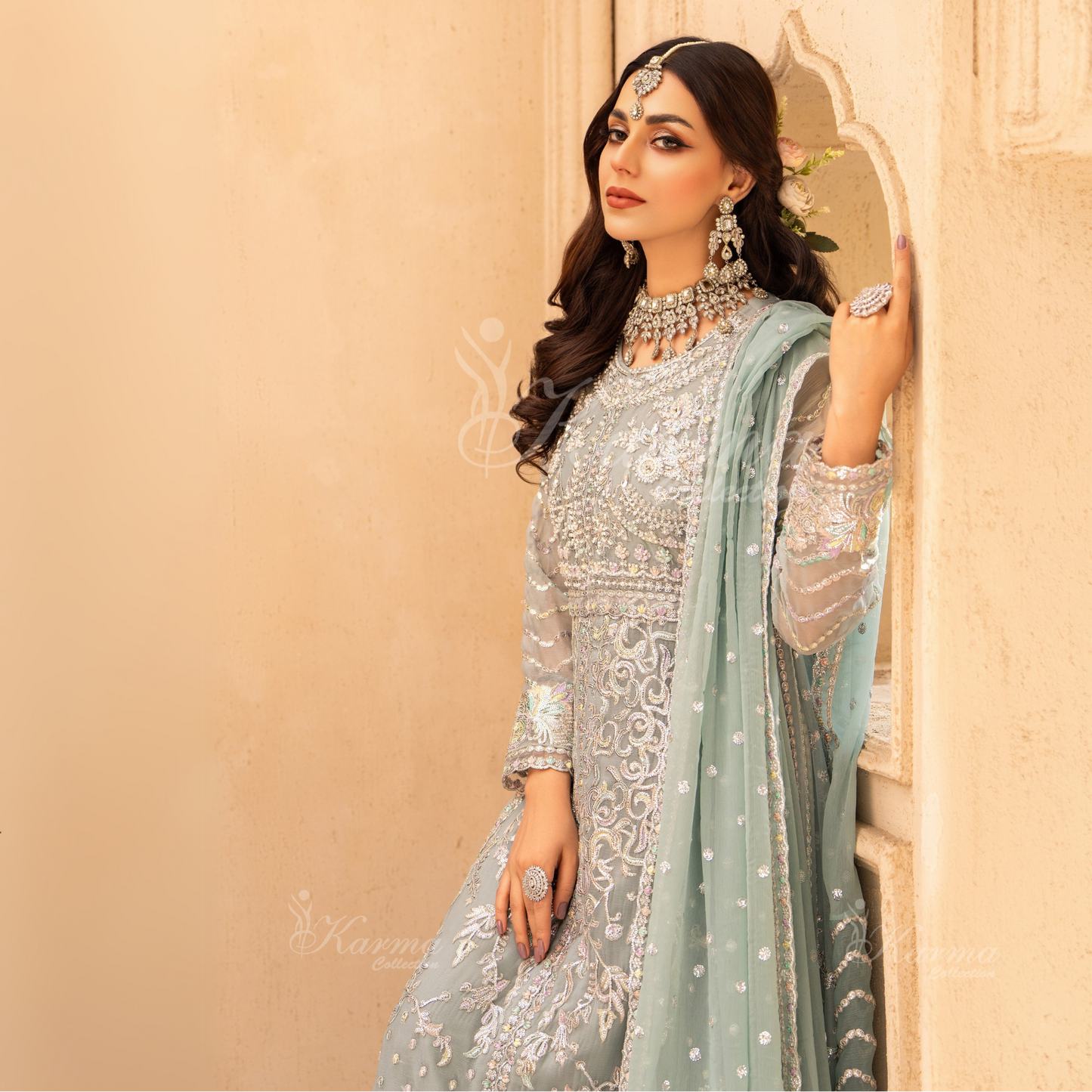 Luxury Embroidered Chiffon Party wear dress  | Wedding Collection | karma Collection | UMKC01201