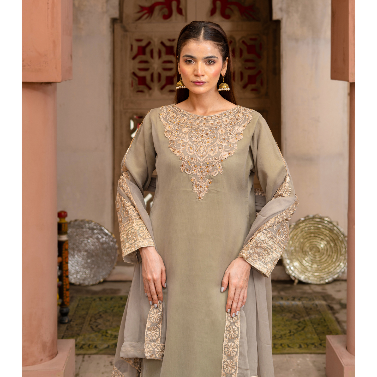 UMRZ-50 Luxury Chiffon Embroidered 3 Pc Collection by Rangz