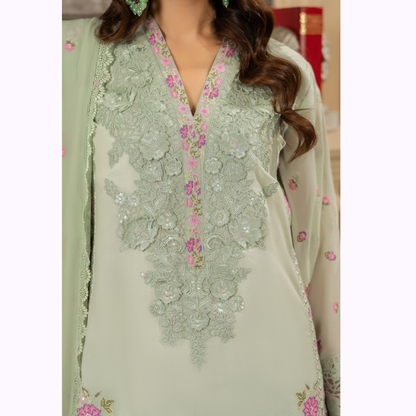 F-464 Embroidered Georgette Farshi Shalwar Collection by karma Collection