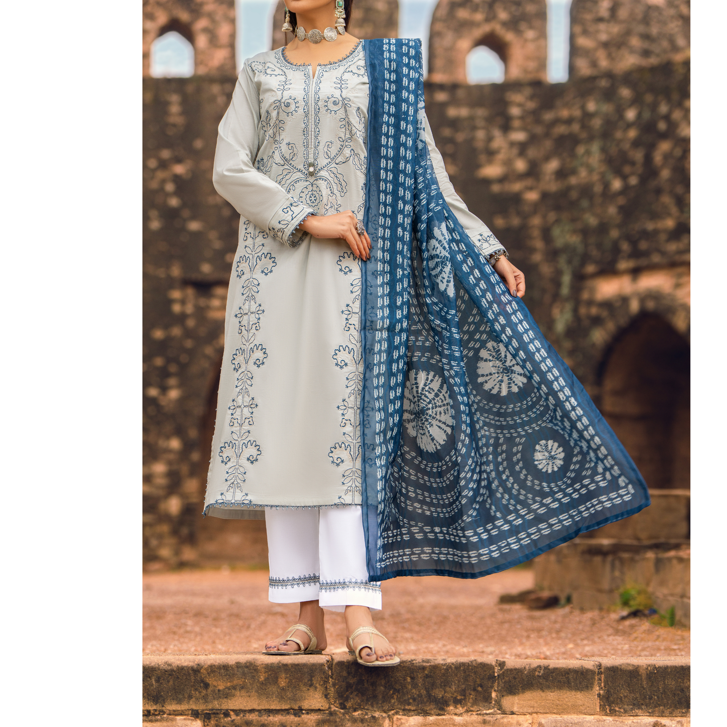 UCA-16 3 Pc Embroidered Cotton Lawn Ready to Wear Eid Collection by Casuallite