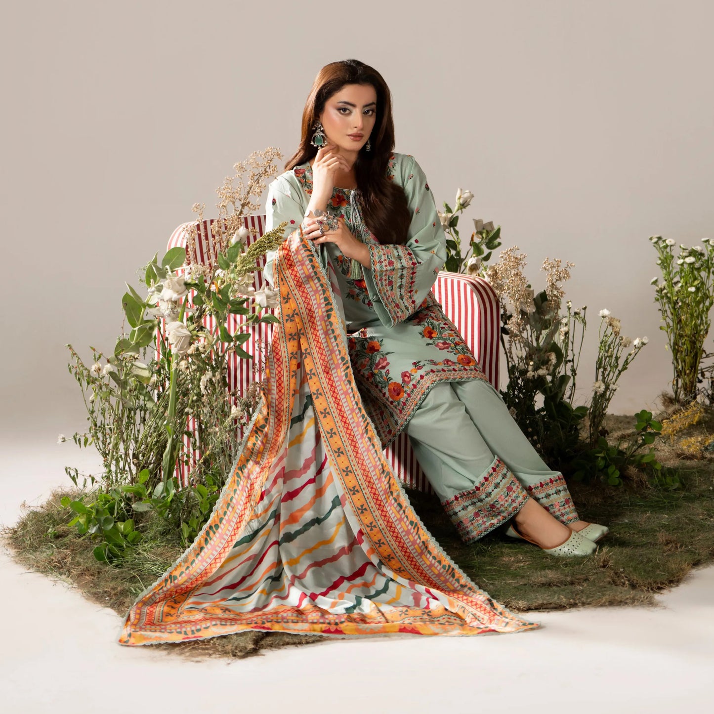 KC-1581 "AYRA" Embroidered Cambric Cotton Collection by Karma Collection