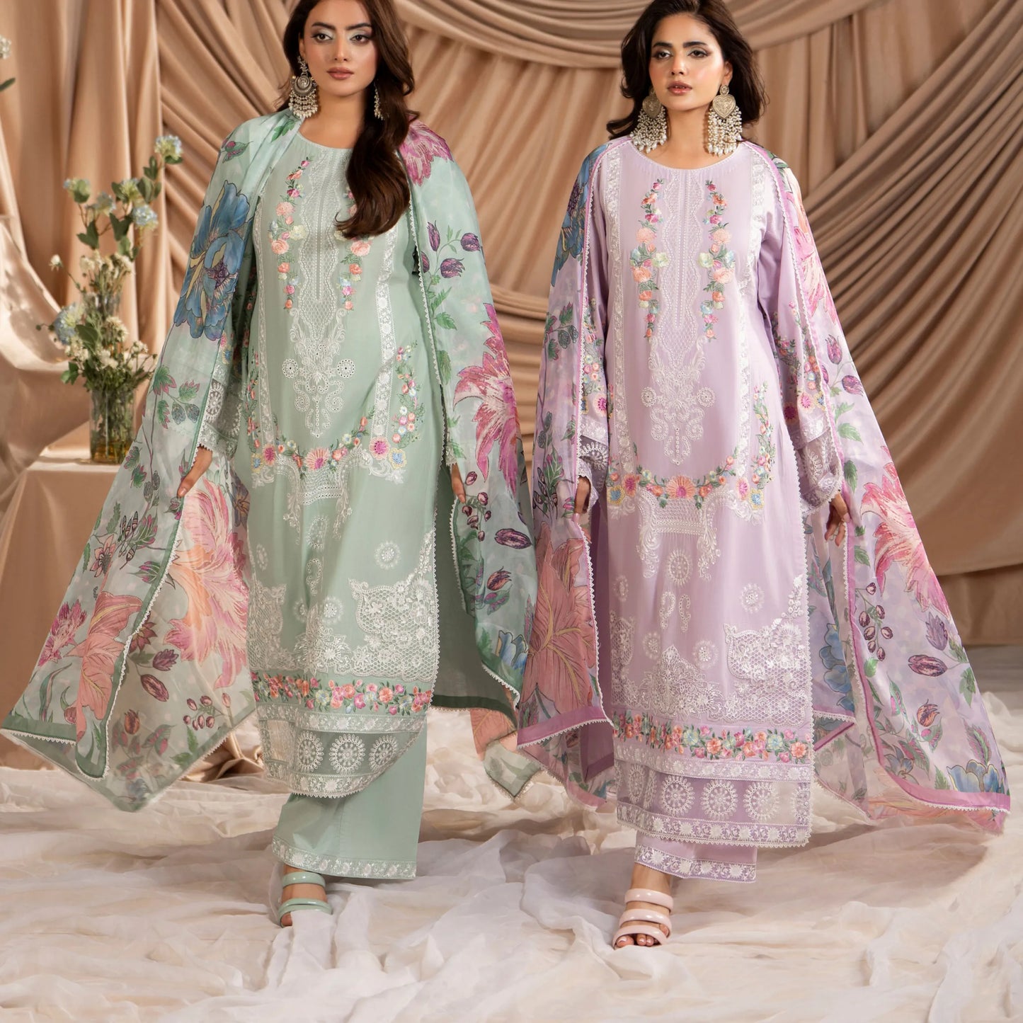 KC-1583 "AYRA" Embroidered Cambric Cotton Collection by Karma Collection