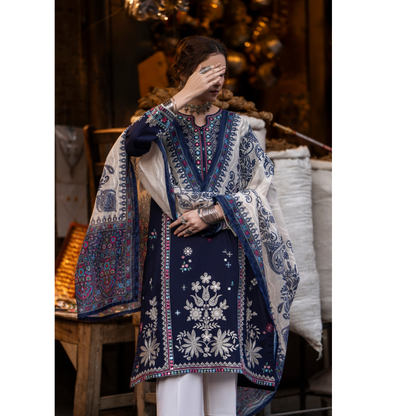 UCA-15 3 Pc Embroidered Cambric Cotton Ready to Wear Eid Collection by Casuallite