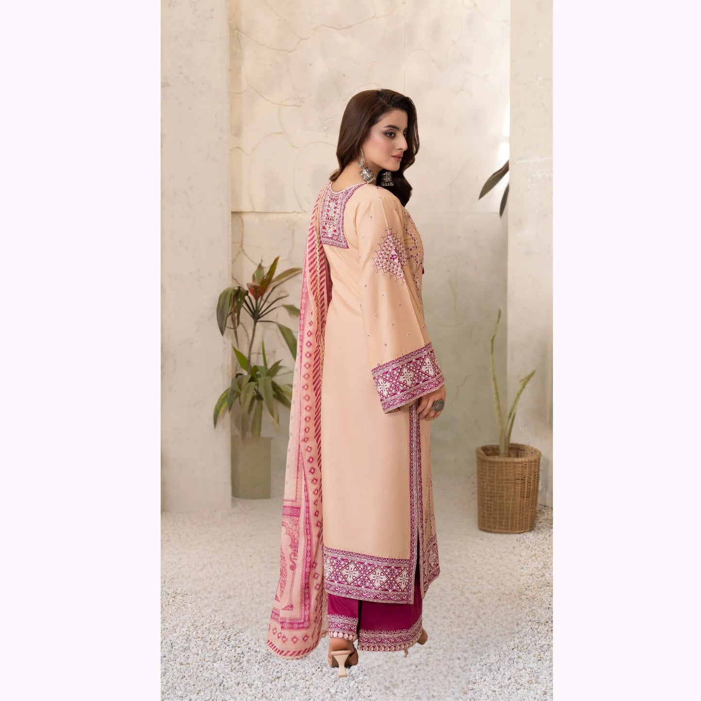 KC-1568 "Tabeer" Embroidered Festive Cambric Cotton Collection by Karma Collection