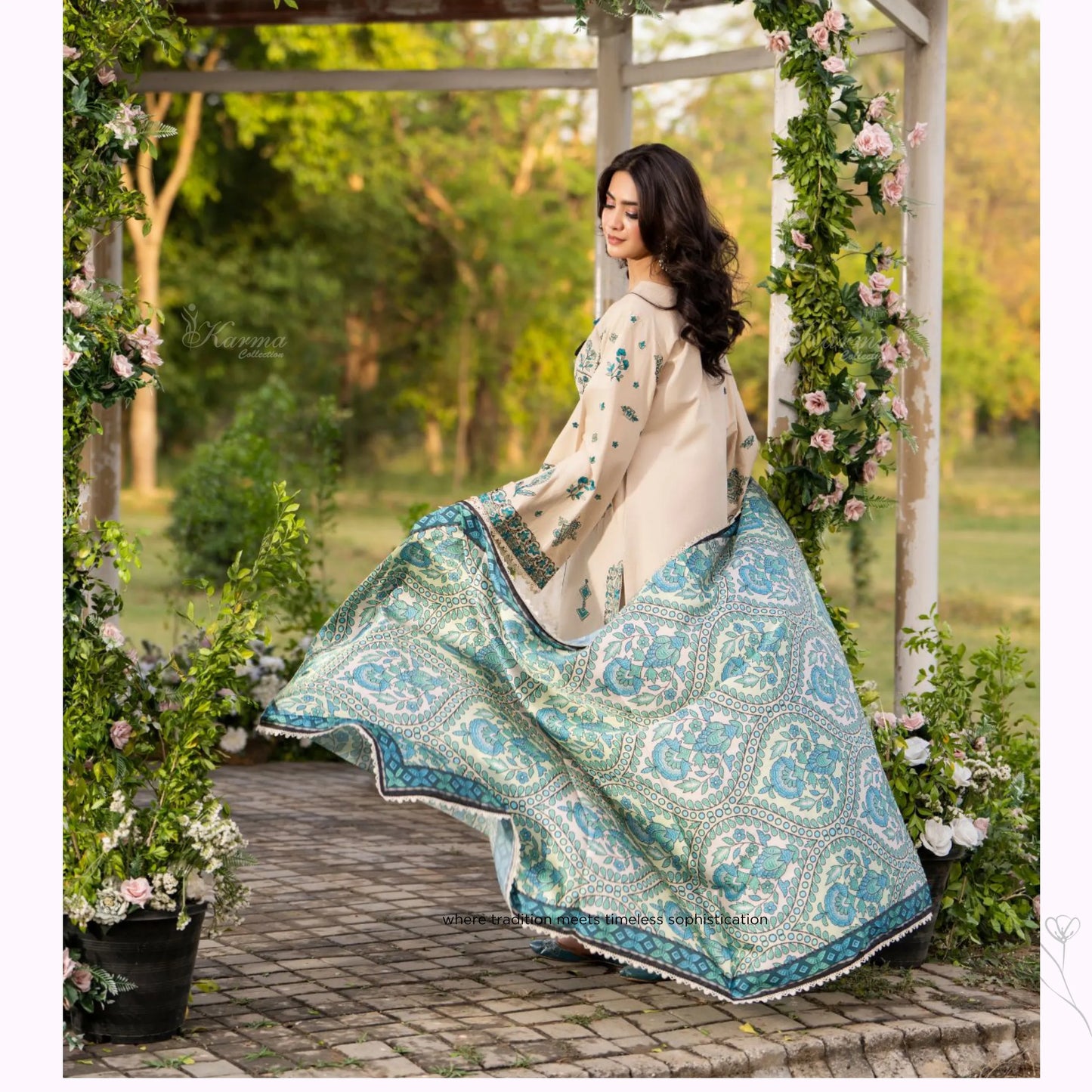 KC-1576 "Sunheri" Embroidered Festive Cambric Cotton Collection by Karma Collection