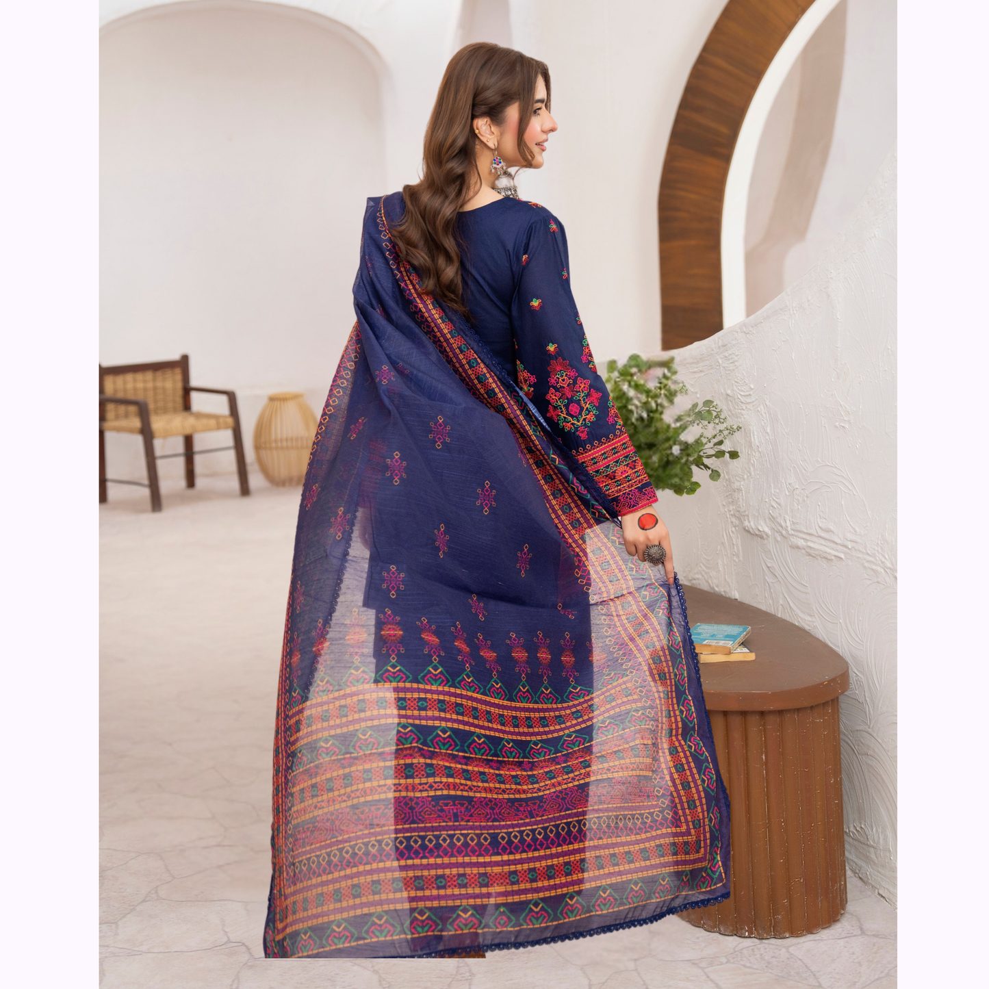 KC-1477 Embroidered Luxury Cambric Cotton farshi Shalwar Collection | Ready to Wear | Karma Collection