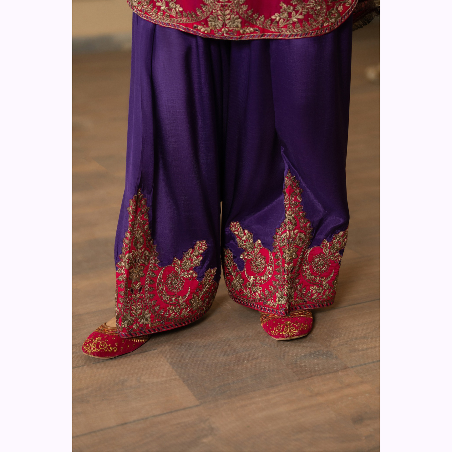 F-466 Embroidered Georgette Chiffon Farshi Shalwar Collection by karma Collection