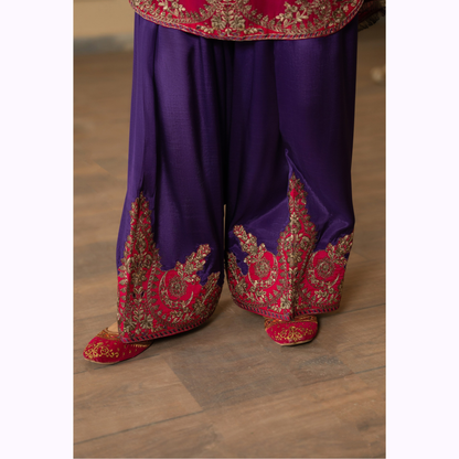 F-466 Embroidered Georgette Chiffon Farshi Shalwar Collection by karma Collection