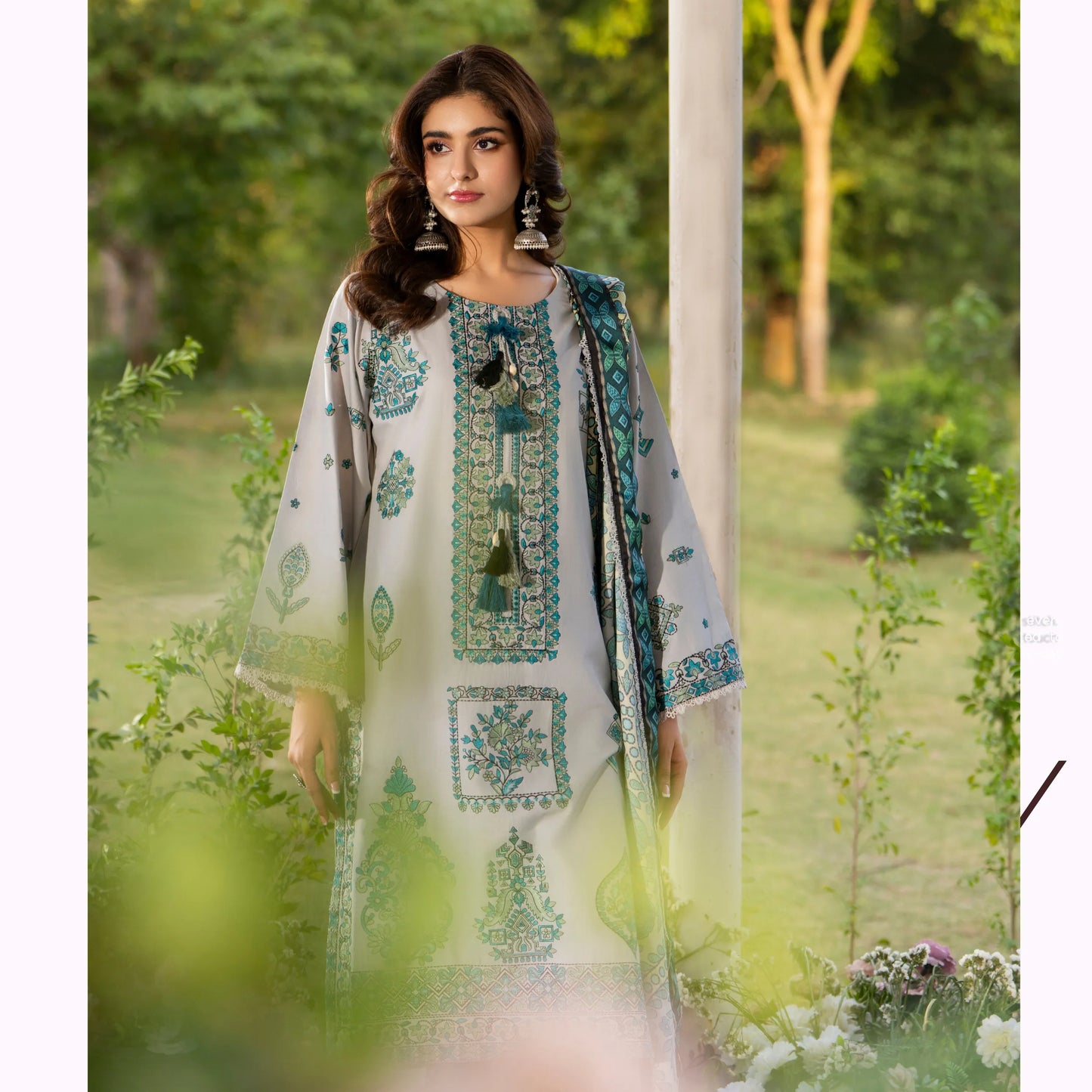 KC-1576 "Sunheri" Embroidered Festive Cambric Cotton Collection by Karma Collection