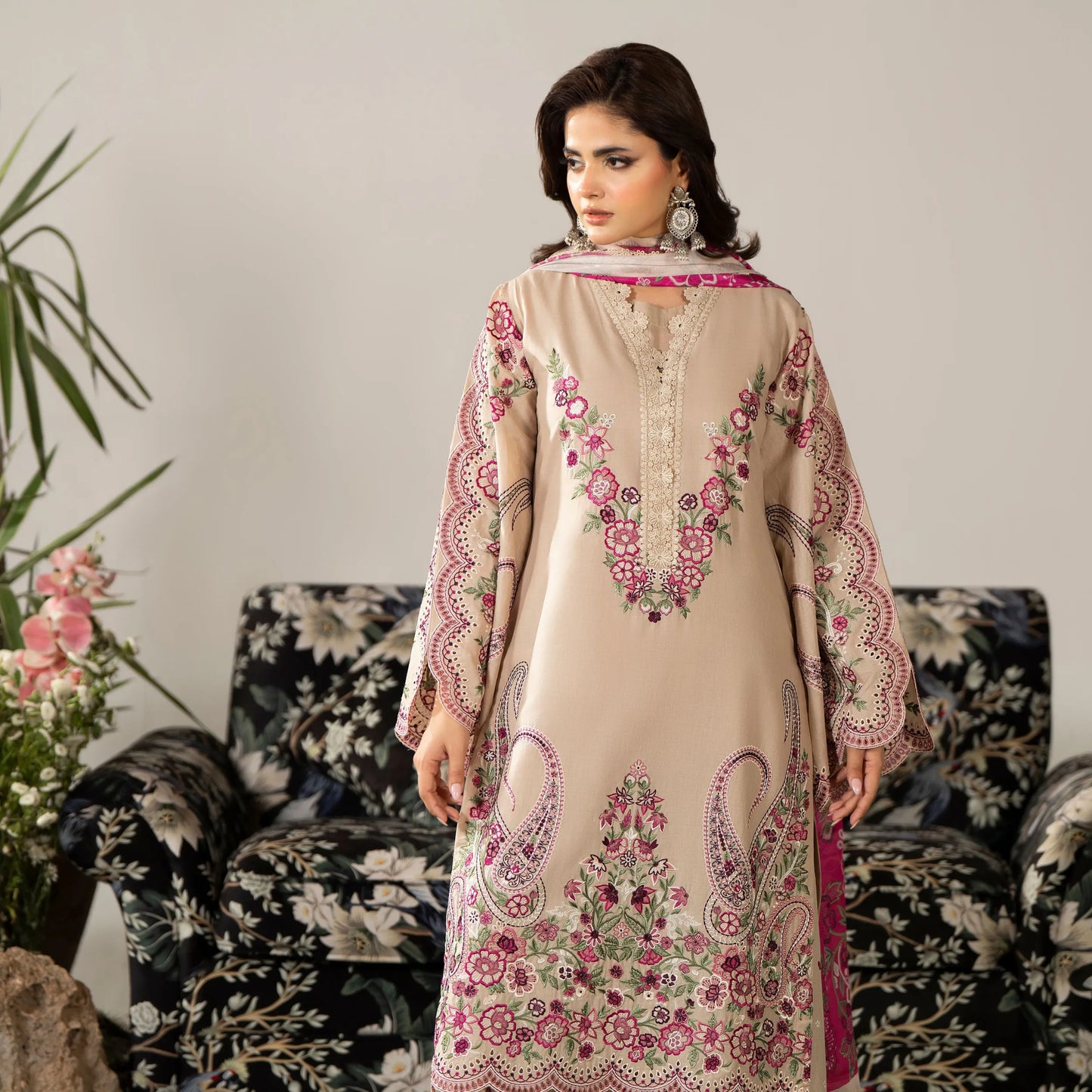 KC-1585 "AYRA" Embroidered Cambric Cotton Collection by Karma Collection