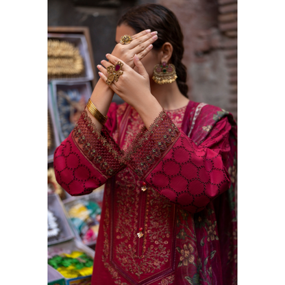UCA-15 3 Pc Embroidered Cambric Cotton Ready to Wear Eid Collection by Casuallite