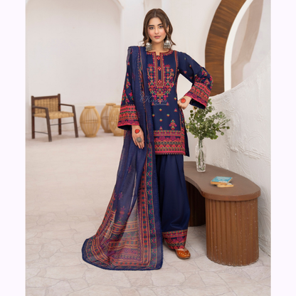 KC-1477 Embroidered Luxury Cambric Cotton farshi Shalwar Collection | Ready to Wear | Karma Collection