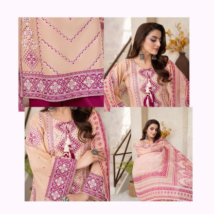 KC-1568 "Tabeer" Embroidered Festive Cambric Cotton Collection by Karma Collection