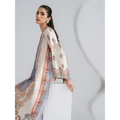 UAL-09 Printed Silk Kaftan with Trouser 2 Pc Set | Ally's