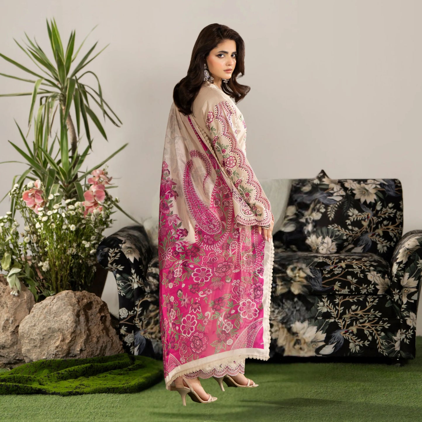 KC-1585 "AYRA" Embroidered Cambric Cotton Collection by Karma Collection