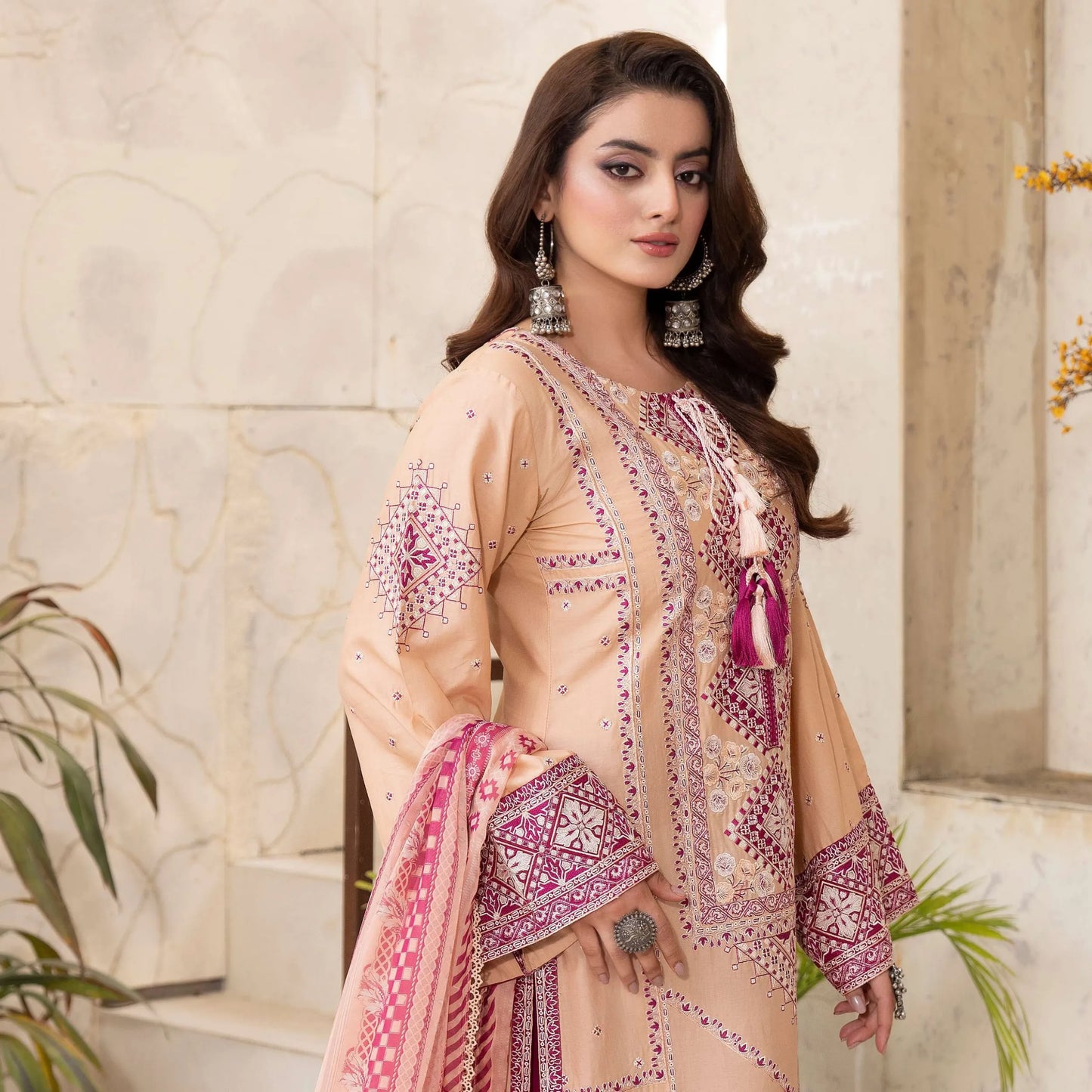 KC-1568 "Tabeer" Embroidered Festive Cambric Cotton Collection by Karma Collection
