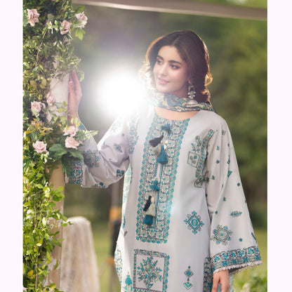 KC-1576 "Sunheri" Embroidered Festive Cambric Cotton Collection by Karma Collection