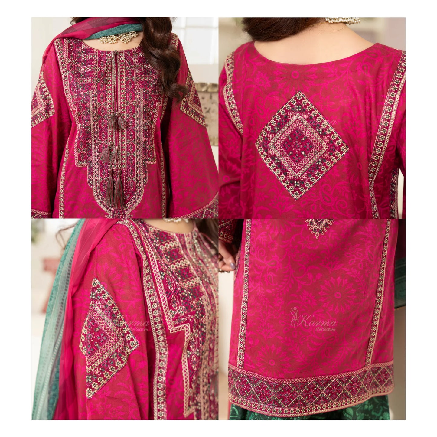 "Flora" Embroidered Lawn 3 Pc Collection | Karma Collection