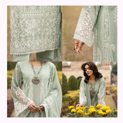 F-525 "Saj Dhaj" Embroidered Georgette Collection by Karma Collection