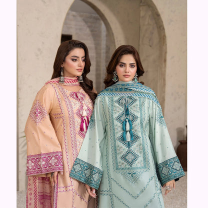 KC-1568 "Tabeer" Embroidered Festive Cambric Cotton Collection by Karma Collection
