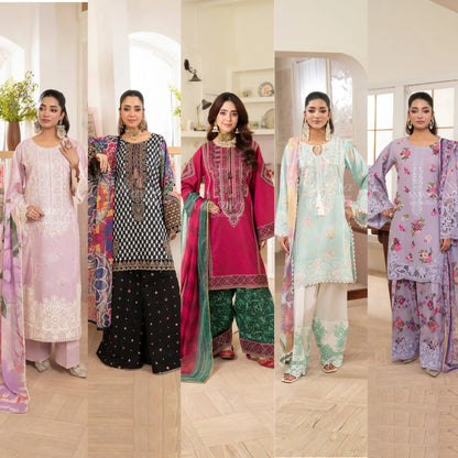 "Flora" Embroidered Lawn 3 Pc Collection | Karma Collection