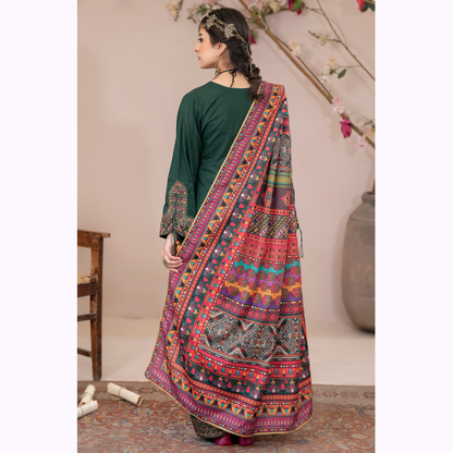UKC-31 Embroidered Cambric Cotton Dress Ready to Wear 3 Pc - Karma Collection