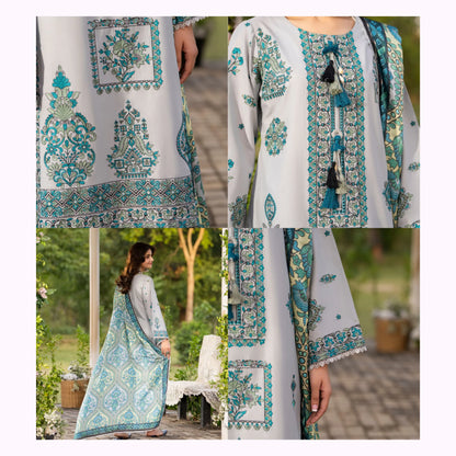 KC-1576 "Sunheri" Embroidered Festive Cambric Cotton Collection by Karma Collection