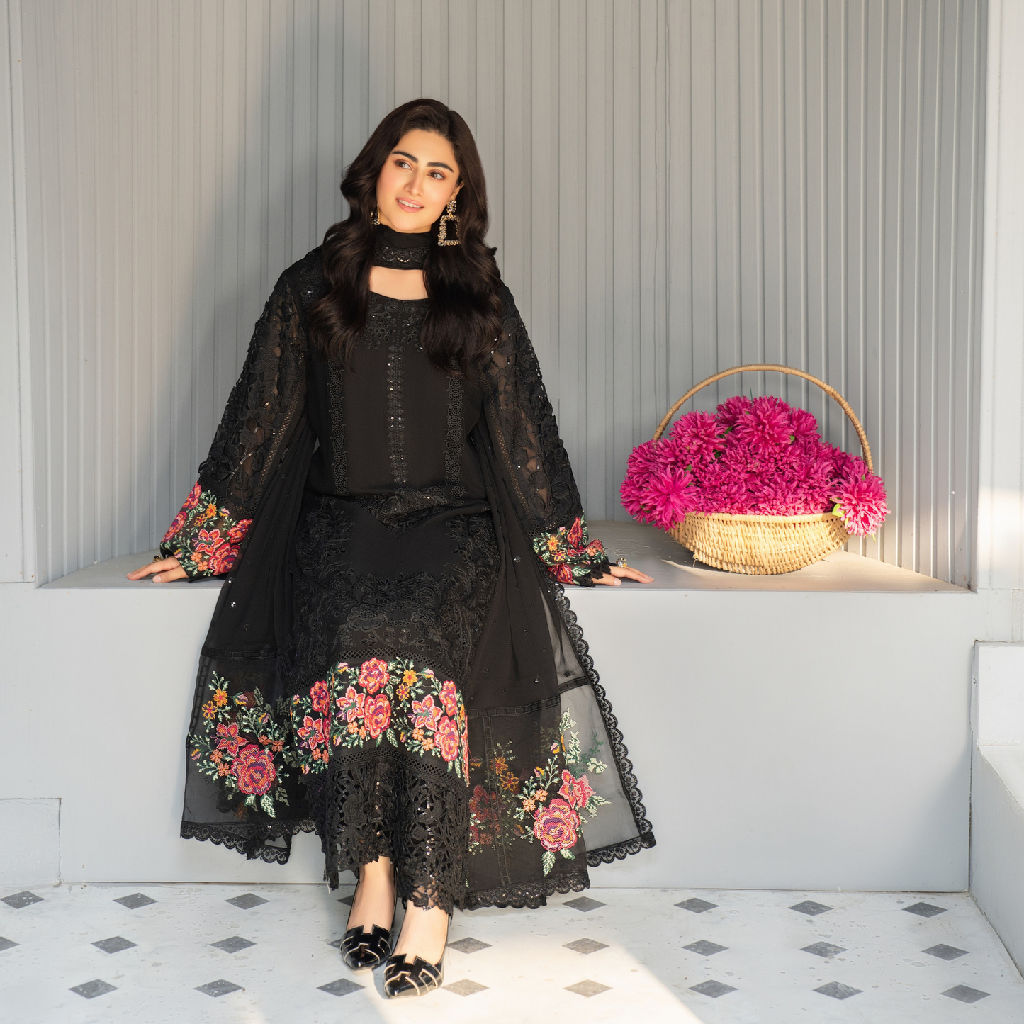 3 Piece Luxury Chiffon Ready to Wear Collection | karma Collection UMKC0903