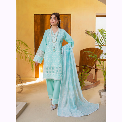 KC-1440 Embroidered Cambric Cotton Farshi Shalwar Ready to Wear 3 Pc - Karma Collection