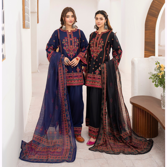 KC-1477 Embroidered Luxury Cambric Cotton farshi Shalwar Collection | Ready to Wear | Karma Collection