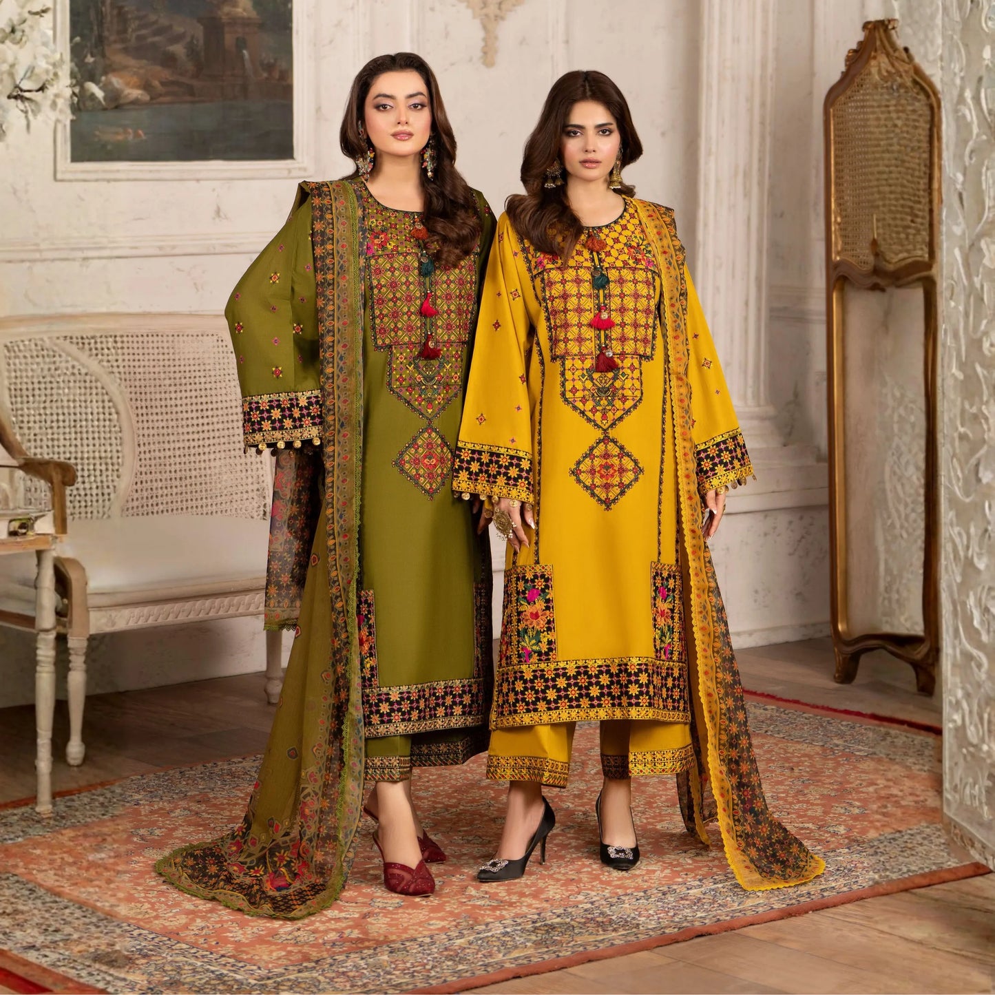 KC-1567 "Tabeer" Embroidered Festive Cambric Cotton Collection by Karma Collection