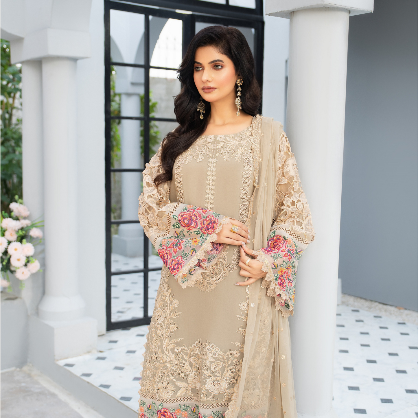 3 Piece Luxury Chiffon Ready to Wear Collection | karma Collection UMKC0903