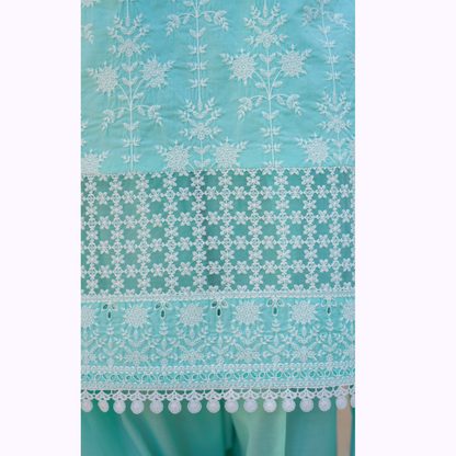 KC-1440 Embroidered Cambric Cotton Farshi Shalwar Ready to Wear 3 Pc - Karma Collection