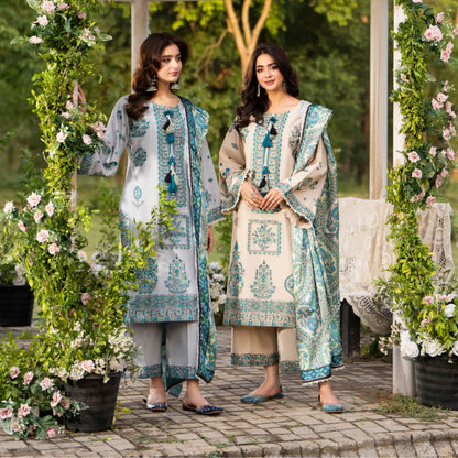 KC-1576 "Sunheri" Embroidered Festive Cambric Cotton Collection by Karma Collection