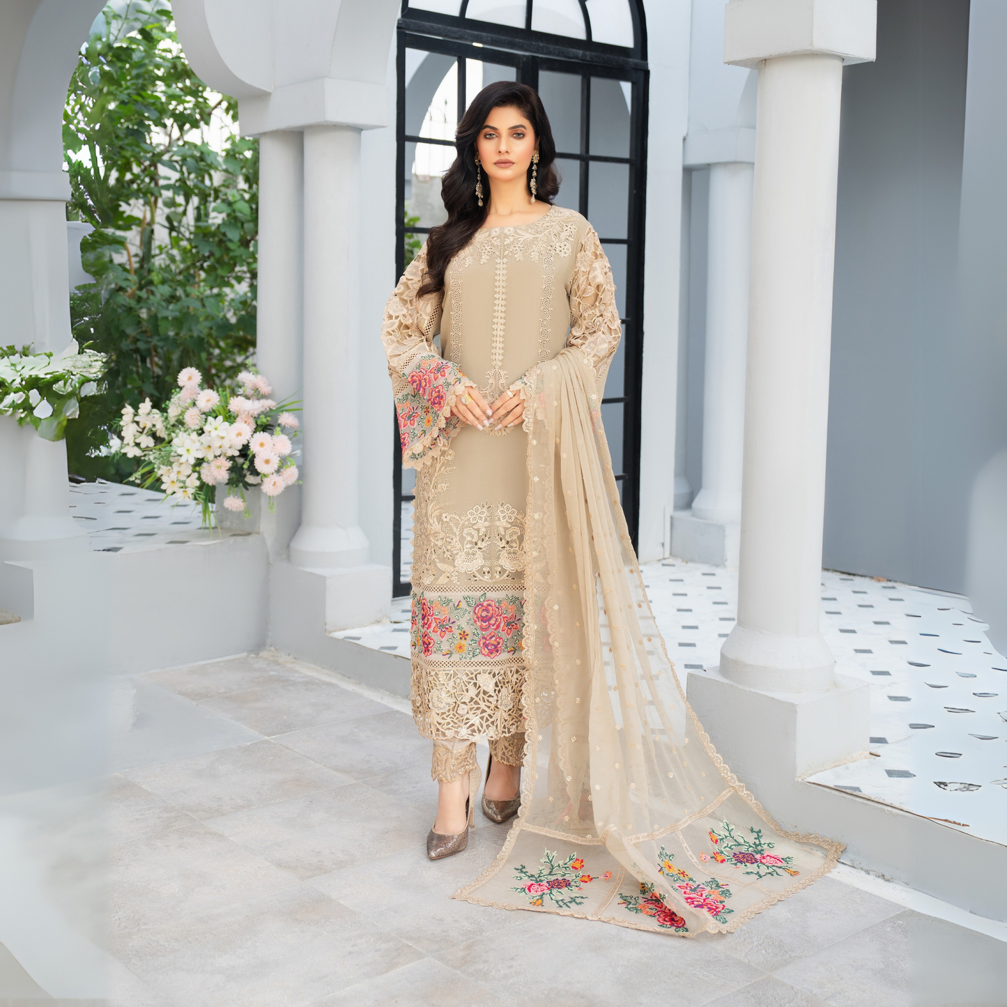 3 Piece Luxury Chiffon Ready to Wear Collection | karma Collection UMKC0903